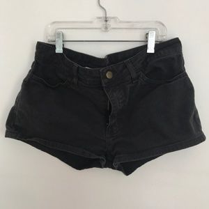American Apparel low rise denim shorts jet black